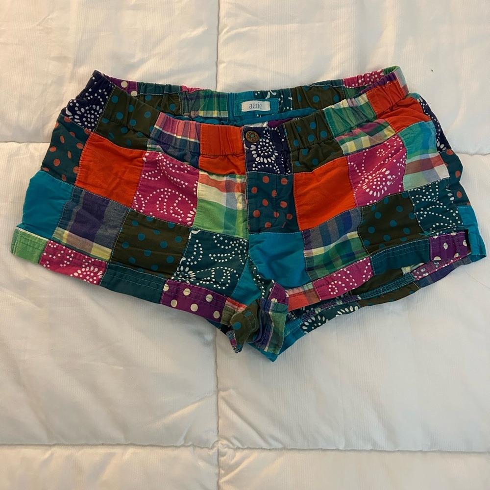 Aerie Y2K Colorful Patchwork Sleepwear Shorts